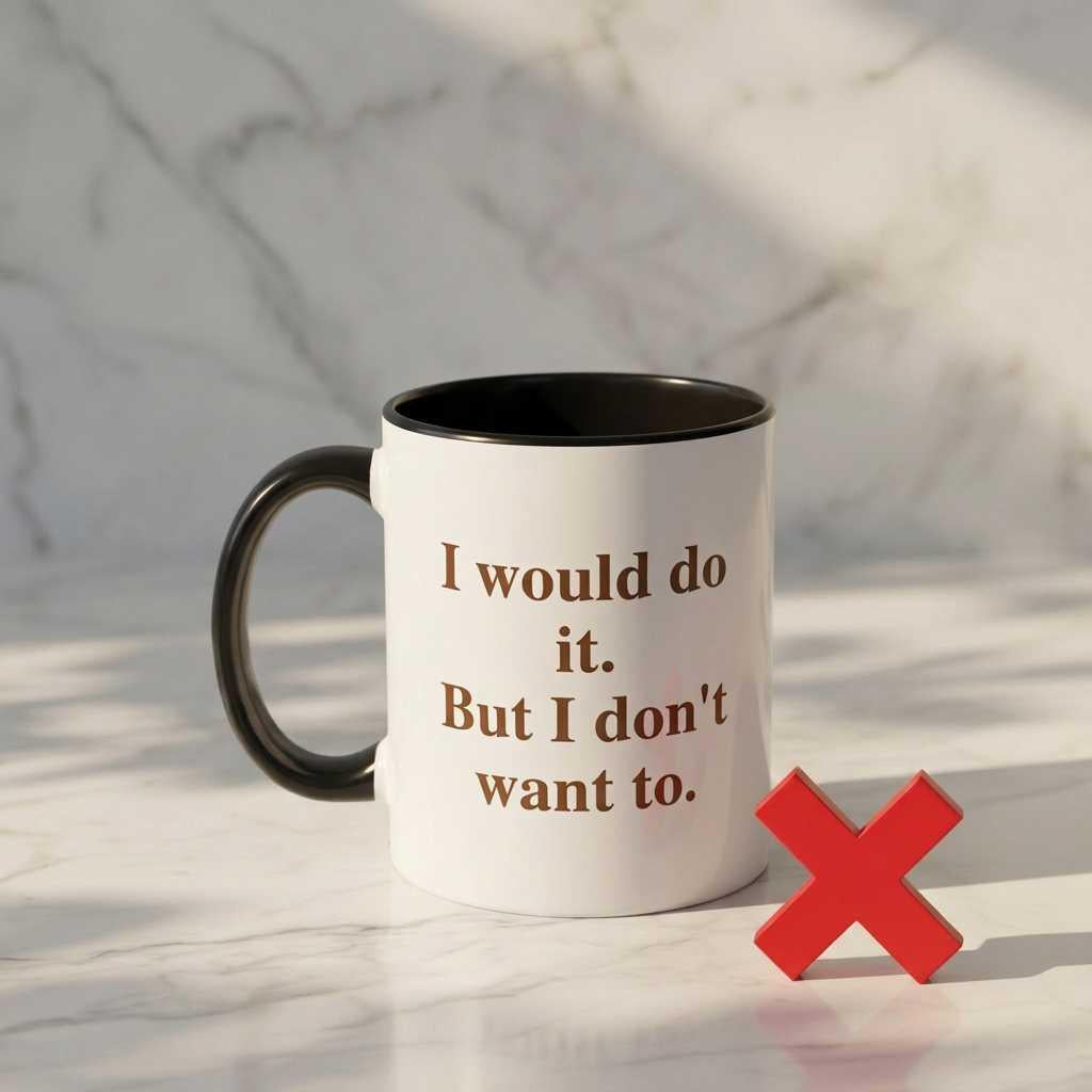 I would do it. But I don't want to. Mug — Done Explaining Collection