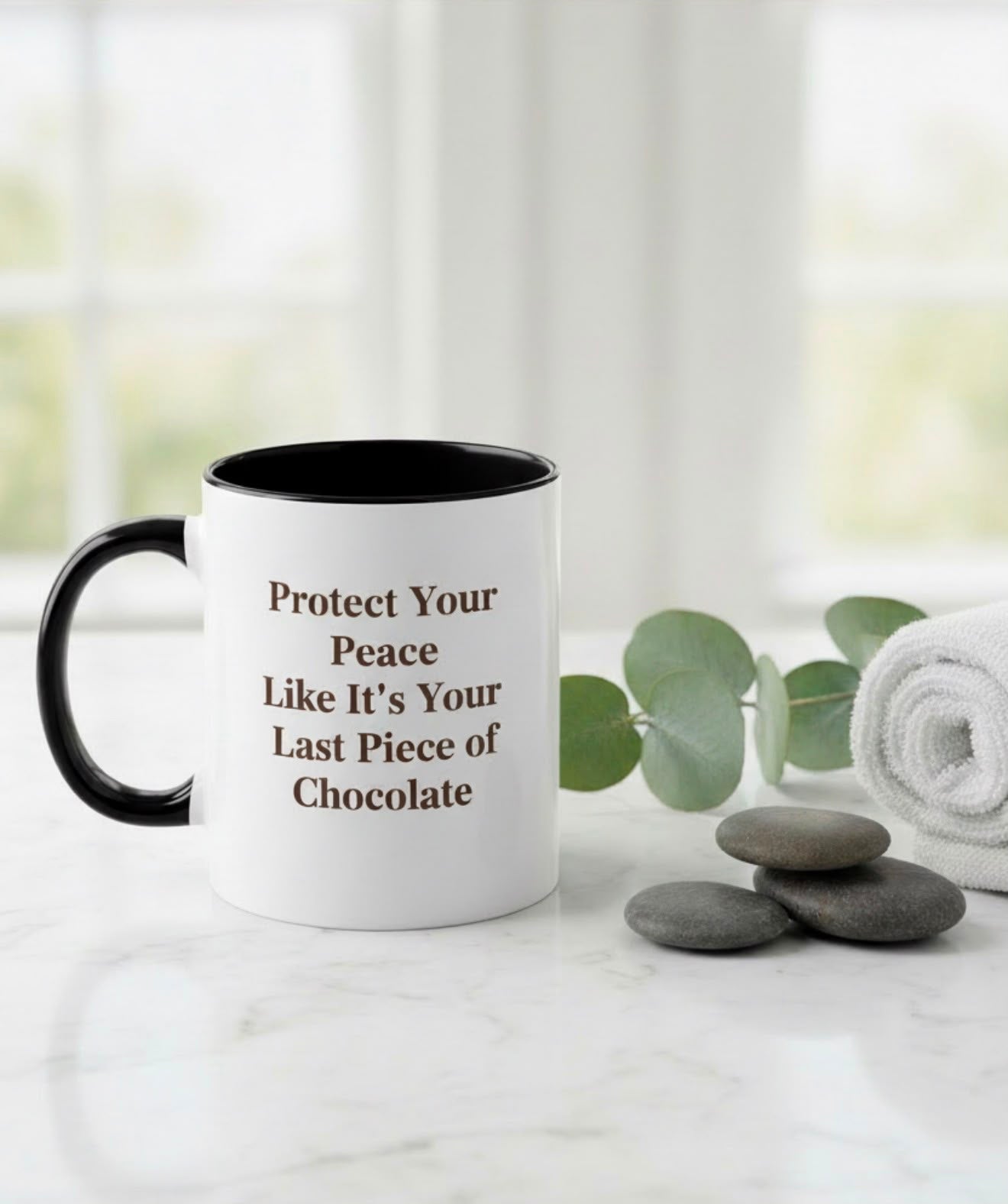 Protect your peace like it's your last piece of chocolate. Mug