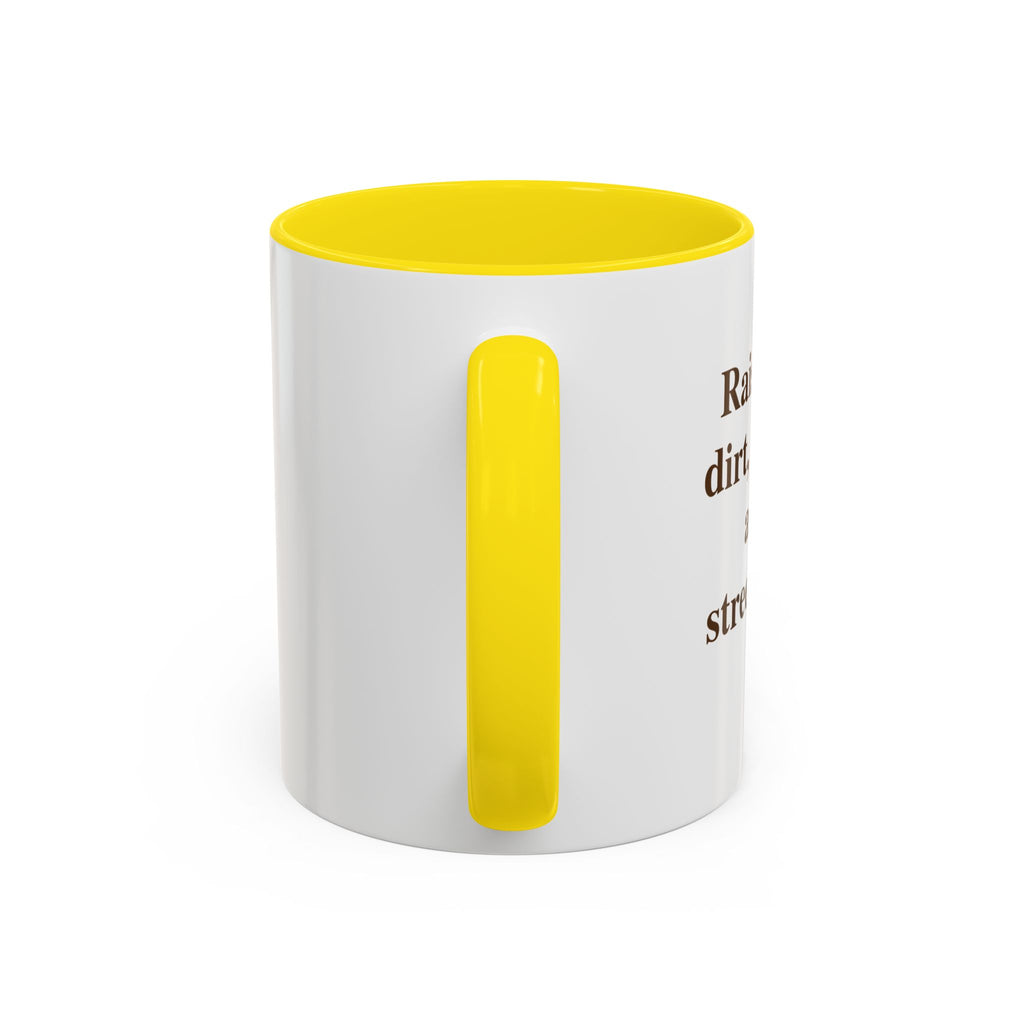 Funny Coffee Mug - 'I Run On Caffeine, Chaos & Cuss Words' Accent Ceramic Mug (11/15oz)