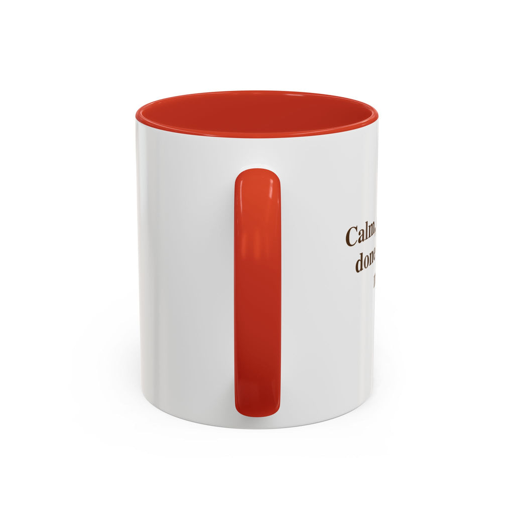 Coffee Mug — "Caffeinated, Overthinking, Expert." Accent Black-Handle Ceramic Mug (11/15oz)