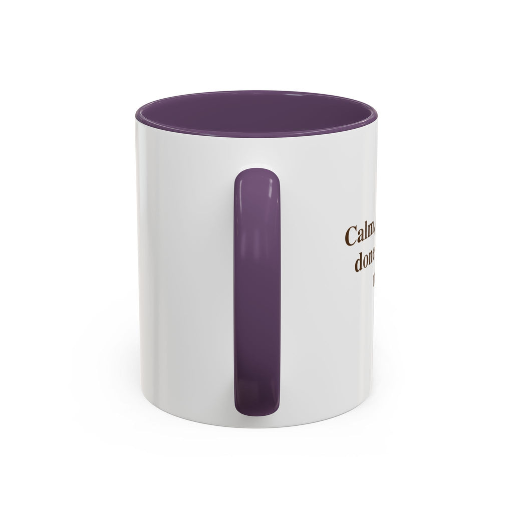 Coffee Mug — "Caffeinated, Overthinking, Expert." Accent Black-Handle Ceramic Mug (11/15oz)