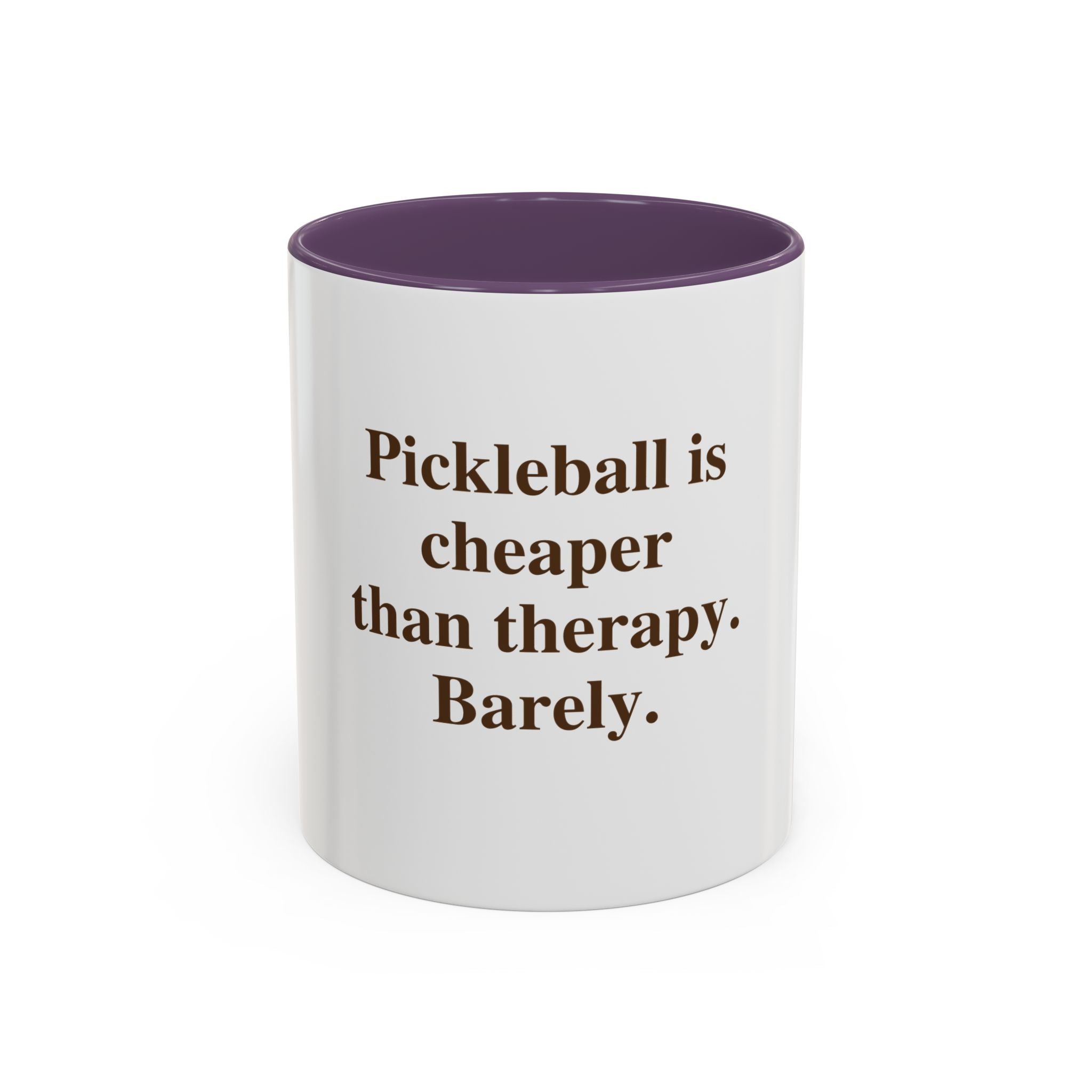 "Pickleball is Cheaper Than Therapy. Barely." — Funny Pickleball Coffee Mug