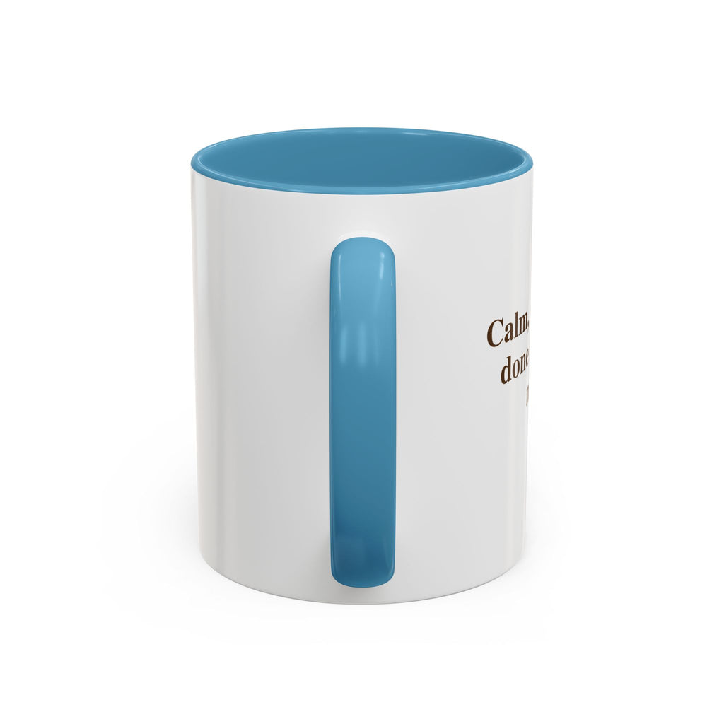 Coffee Mug — "Caffeinated, Overthinking, Expert." Accent Black-Handle Ceramic Mug (11/15oz)