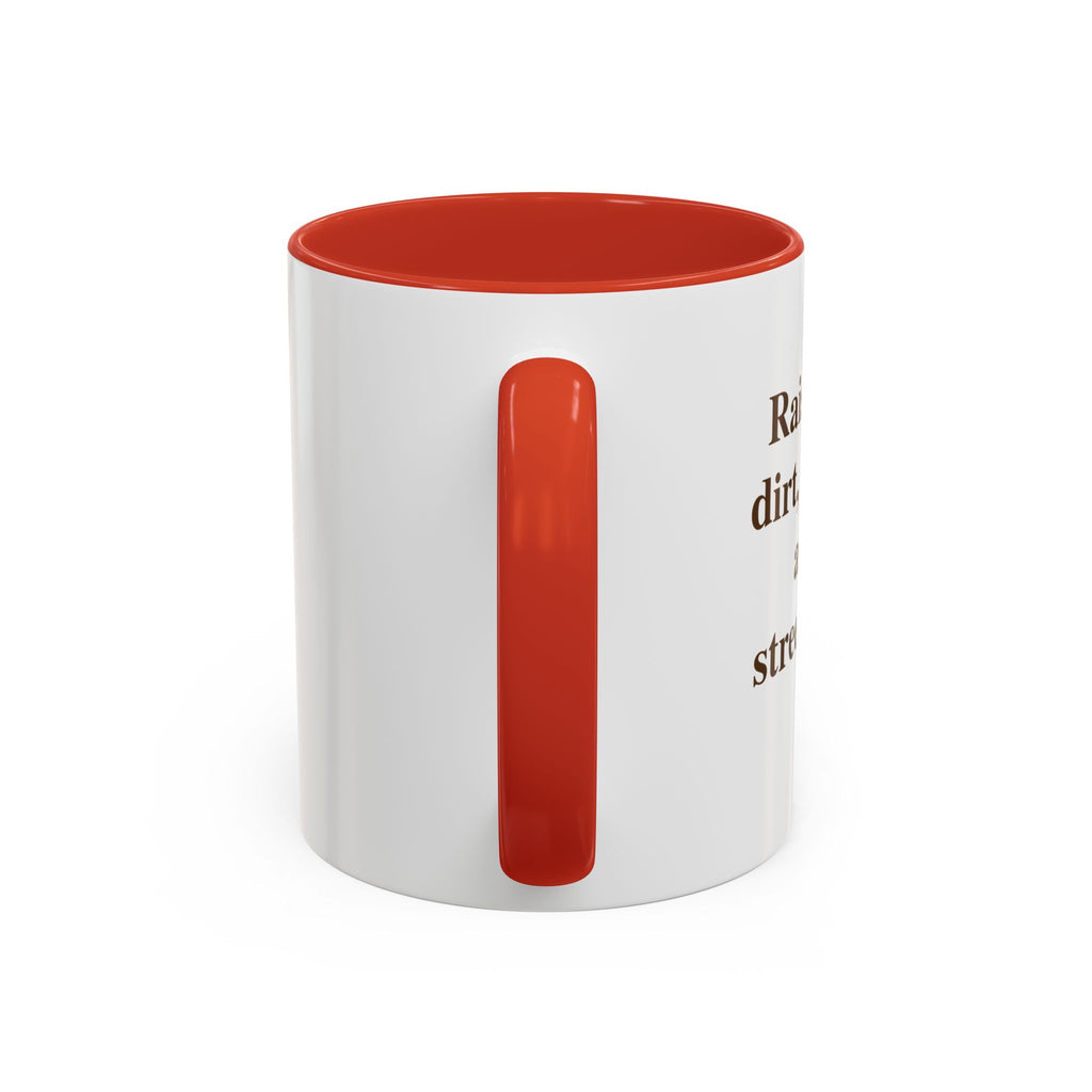 Funny Coffee Mug - 'I Run On Caffeine, Chaos & Cuss Words' Accent Ceramic Mug (11/15oz)