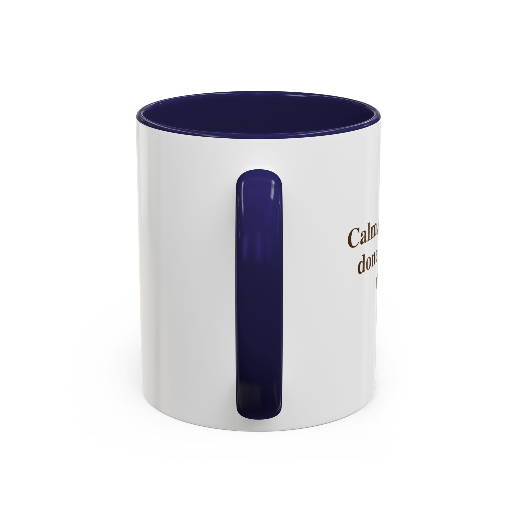 Coffee Mug — "Caffeinated, Overthinking, Expert." Accent Black-Handle Ceramic Mug (11/15oz)
