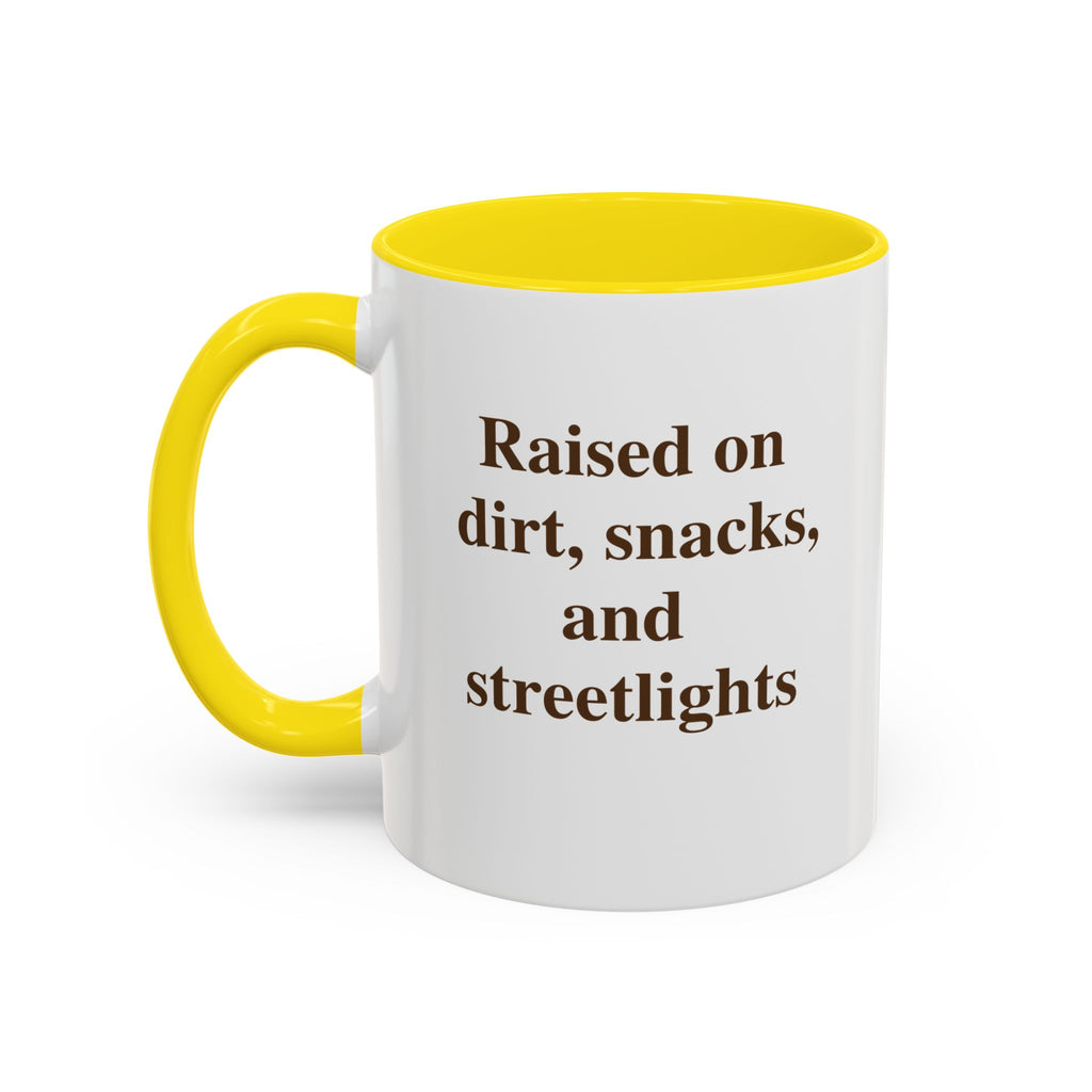 Funny Coffee Mug - 'I Run On Caffeine, Chaos & Cuss Words' Accent Ceramic Mug (11/15oz)