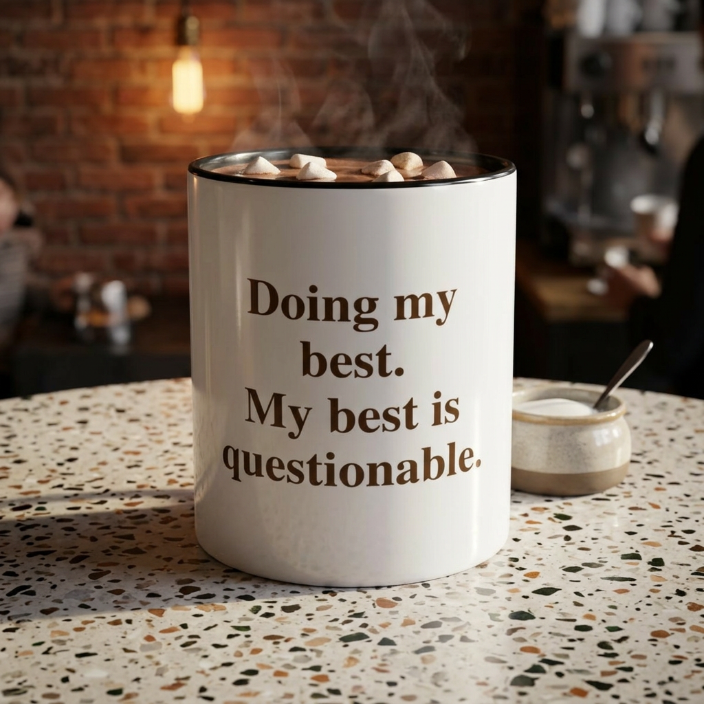 Doing My Best Is Questionable Coffee Mug — Funny Sarcastic Accent Mug