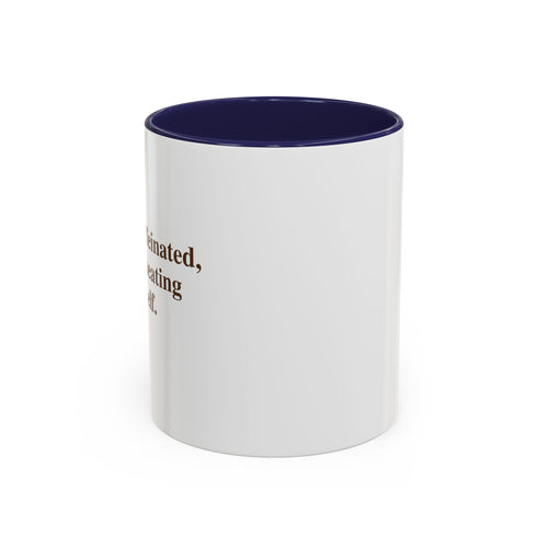 Coffee Mug — "Caffeinated, Overthinking, Expert." Accent Black-Handle Ceramic Mug (11/15oz)