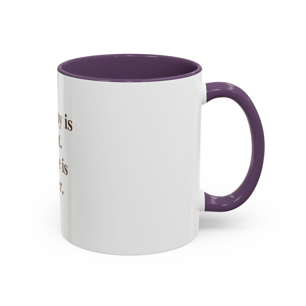 Coffee Mug — "Therapy is great. Coffee is faster." Accent Ceramic Mug