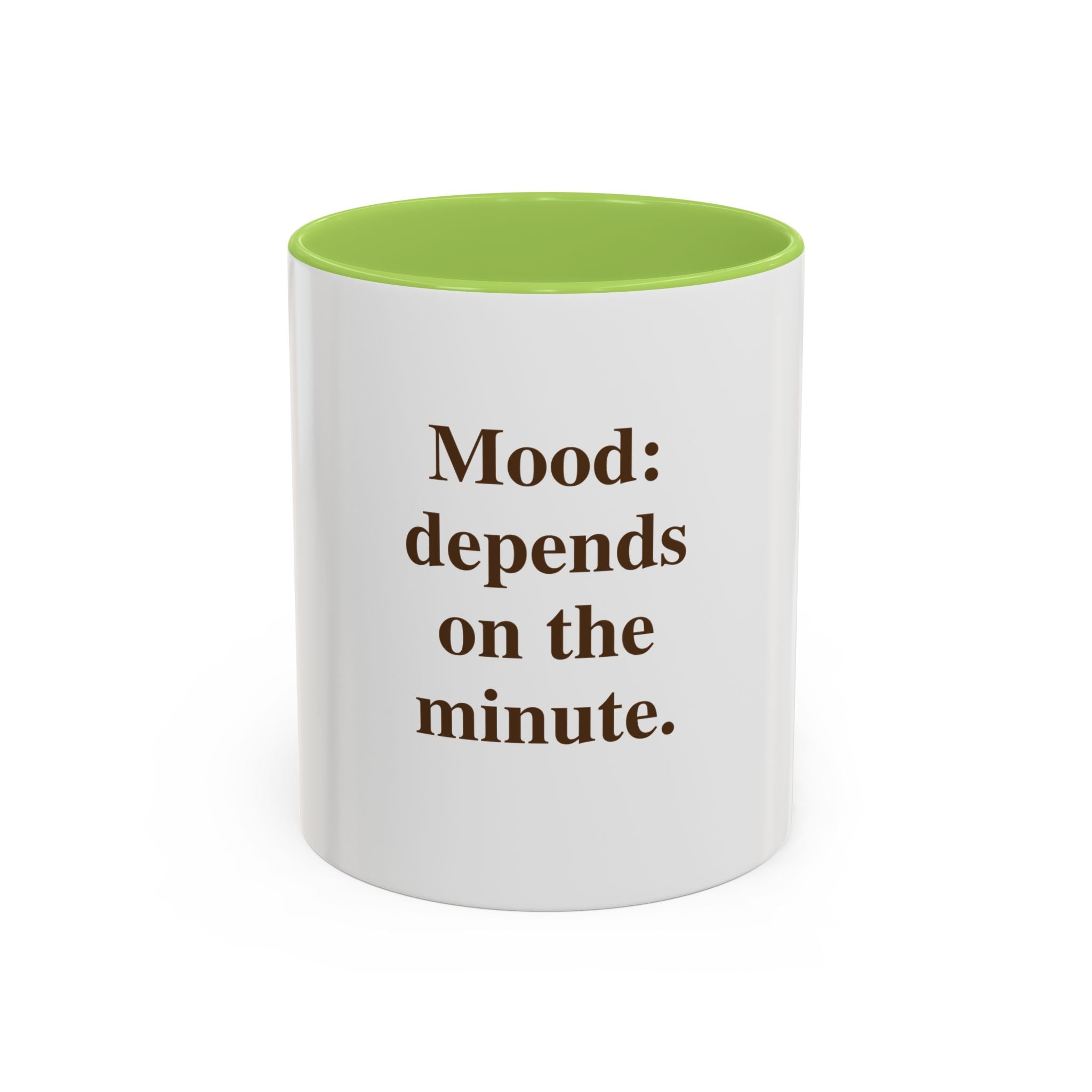 "Mood: Depends on the Minute" — Funny Menopause Coffee Mug