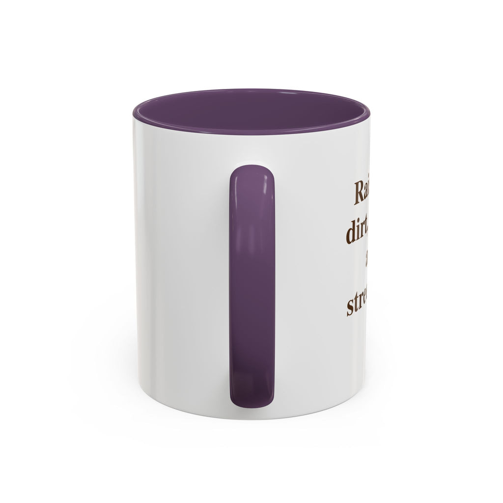 Funny Coffee Mug - 'I Run On Caffeine, Chaos & Cuss Words' Accent Ceramic Mug (11/15oz)