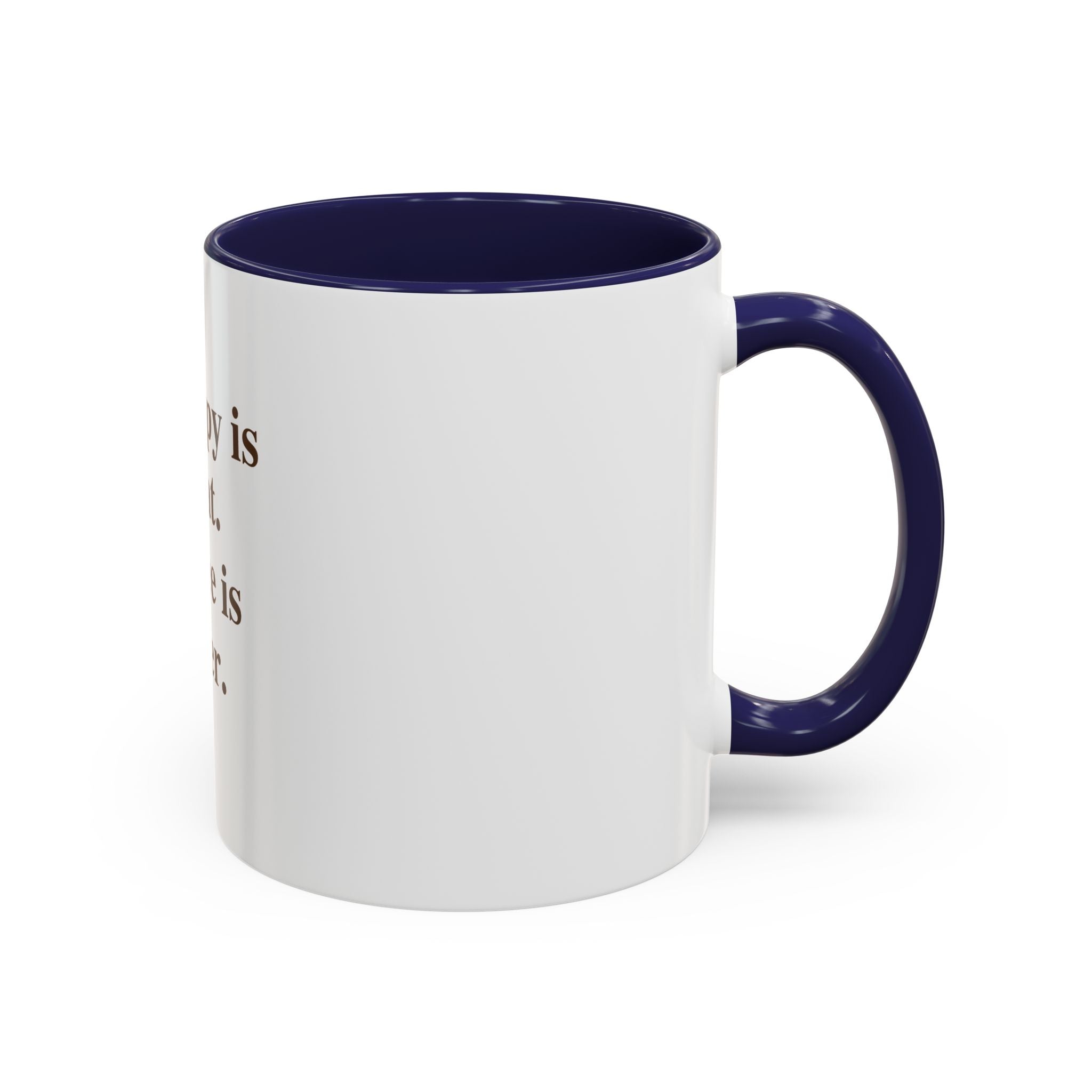 Coffee Mug — "Therapy is great. Coffee is faster." Accent Ceramic Mug